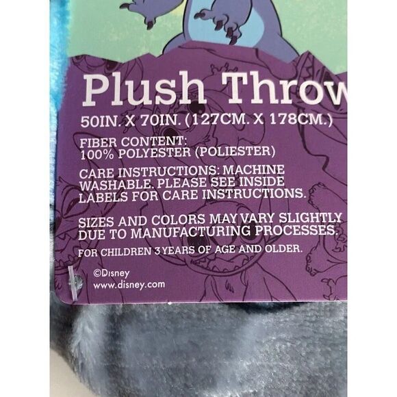 Disney Stitch Halloween Plush Throw Blanket Pumpkin  50 X 70” Autumn Fall Leaves - Picture 4 of 12